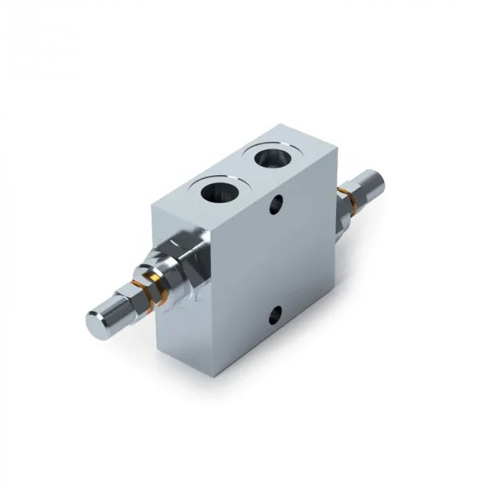 Клапан запобіжний 2х лінійний трубного монтажу  VAU 1/2'' 10-180(80-300) BAR Oleodinamica Marchesini