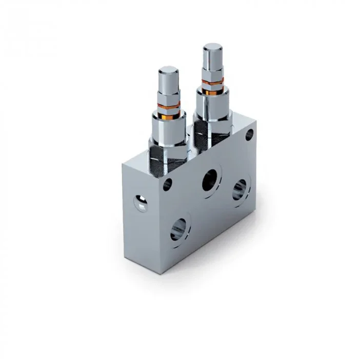 Клапан предохранительный 2х линейный трубного монтажа VMPD 1/4" 50-250 BAR  Oleodinamica Marchesini 